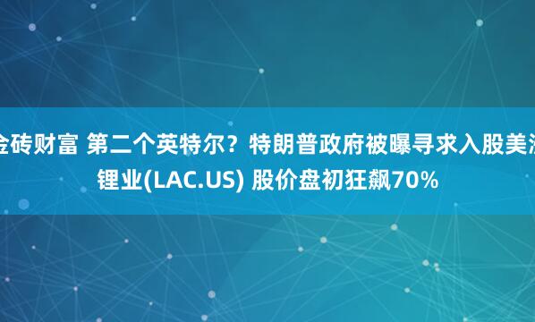 金砖财富 第二个英特尔？特朗普政府被曝寻求入股美洲锂业(LAC.US) 股价盘初狂飙70%